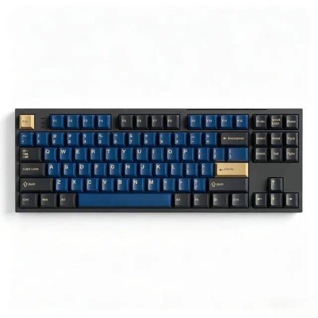 Alt view image 5 of 5 - iRoboosta Double Shot PBT Keycap Set, Minimalist Black/Blue/Brown Keycaps, 157 Key Custom Cherry Profile Key Cap for 60% 65% 75% 100% MX Switches Mechanical Keyboard (Blue Warrior)