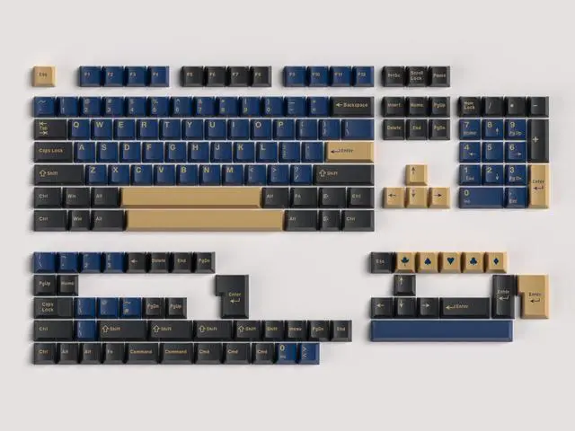 Alt view image 4 of 5 - iRoboosta Double Shot PBT Keycap Set, Minimalist Black/Blue/Brown Keycaps, 157 Key Custom Cherry Profile Key Cap for 60% 65% 75% 100% MX Switches Mechanical Keyboard (Blue Warrior)