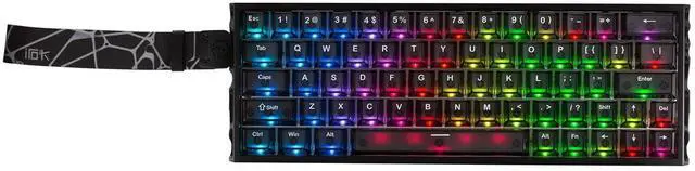 Main image of IROK MG63 64 Keys Wired Magnetic Switch Keyboard, 512KHZ All Keys Scan Rate, PCB Nano-Coating Waterproof, ARGB Light and Shadow Coexist 8KHZ/CNC Carved Aluminum Gaming Keyboard (Black)