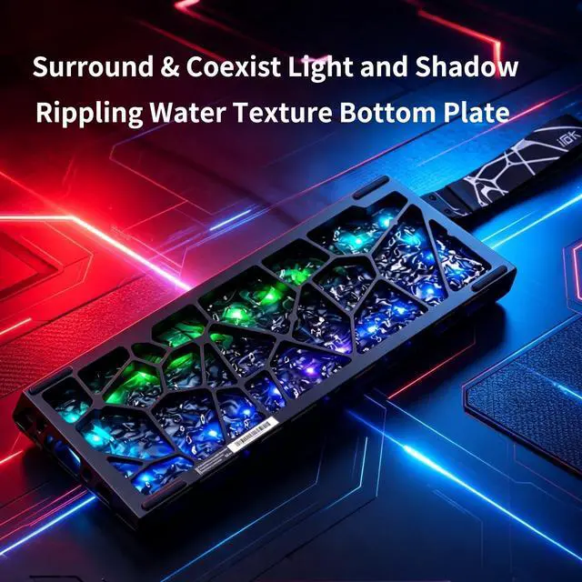 Alt view image 2 of 5 - IROK MG63 64 Keys Wired Magnetic Switch Keyboard, 512KHZ All Keys Scan Rate, PCB Nano-Coating Waterproof, ARGB Light and Shadow Coexist 8KHZ/CNC Carved Aluminum Gaming Keyboard (Black)
