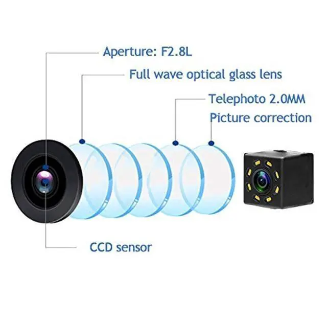 Alt view image 3 of 5 - Vlicevrn HD 8 LED Car Rear View Camera Night Vision Backup Parking Camera Waterproof IP68 Vehicle Camera for Honda CRV CR-V FRV FR-V HRV HR-V MRV MR-V Odyssey Crosstour Insight Jazz Fit Hatchback