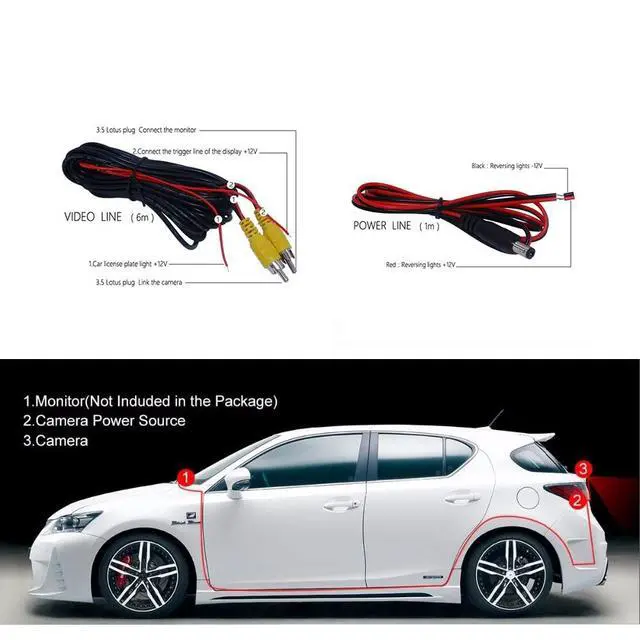 Alt view image 4 of 5 - Vlicevrn HD 8 LED Car Rear View Camera Night Vision Backup Parking Camera Waterproof IP68 Vehicle Camera for Honda CRV CR-V FRV FR-V HRV HR-V MRV MR-V Odyssey Crosstour Insight Jazz Fit Hatchback