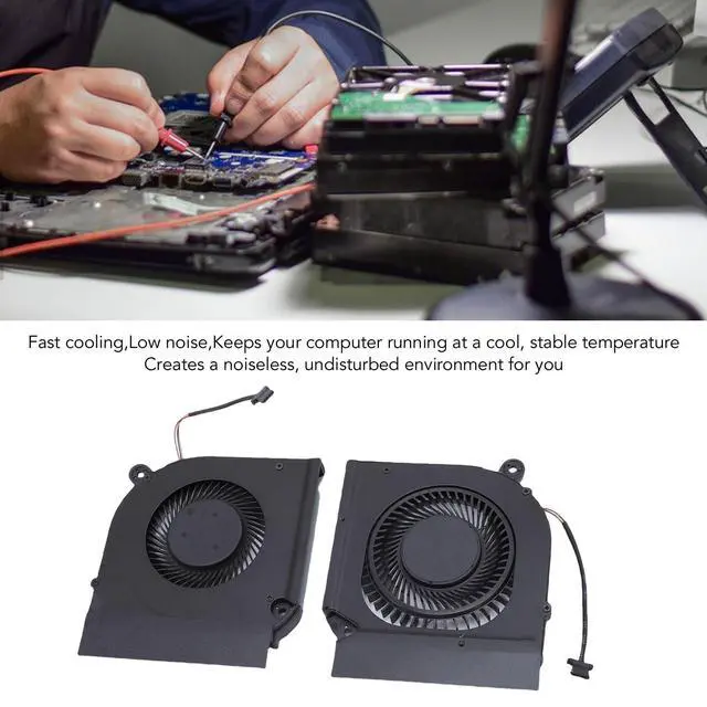 Alt view image 2 of 5 - CPU GPU Cooling Fan Replacement, DC 5V Low Noise Dual Cooling System Laptop Cooler Parts with Aluminum Alloy and ABS, for 5 2020 N20C1 AN515 Series Laptops