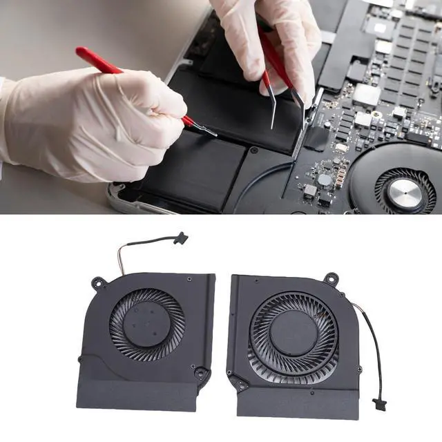 Alt view image 3 of 5 - CPU GPU Cooling Fan Replacement, DC 5V Low Noise Dual Cooling System Laptop Cooler Parts with Aluminum Alloy and ABS, for 5 2020 N20C1 AN515 Series Laptops