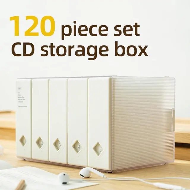 Alt view image 2 of 5 - TNDCKP CD Case, 120 Capacity CD/DVD Case Holders Wallet Hard Plastic DVD Disc Cases Storage Binder for Car Home Office Travel (1, 120 Capacity White)