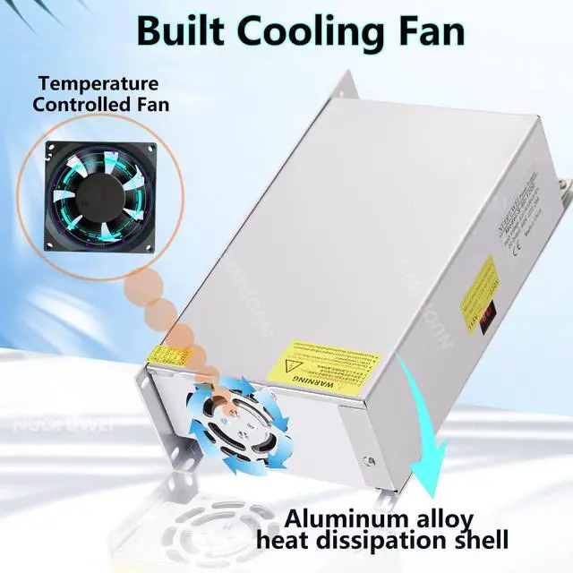 Alt view image 2 of 5 - DC 12V 100A 1200W Switching Power Supply Adapter PSU AC-DC 12Volt Industrial Transformer Converter SMPS 110V/220V for Motor Pump LED Drive CCTV Security Camera Car Stereo and More 12V Device