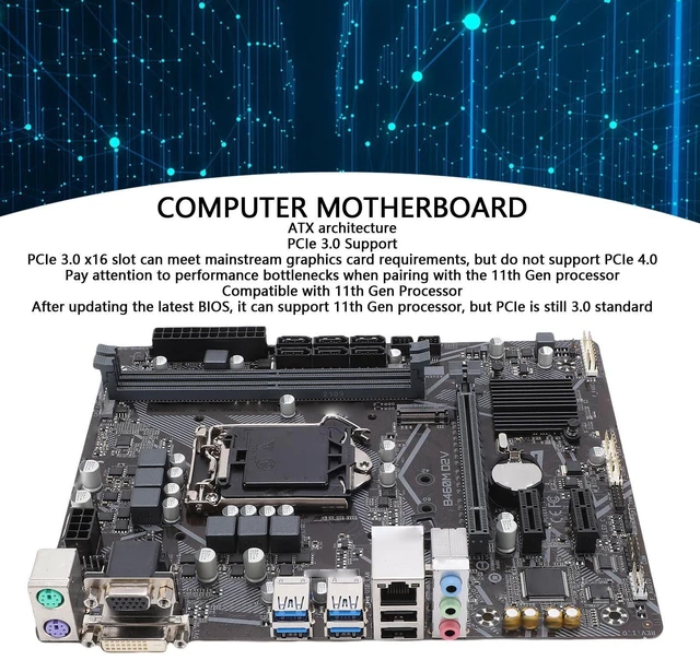 Alt view image 2 of 5 - GOWENIC B460M D2V Computer Motherboard, LGA 1200 DDR4 M ATX PC Gaming Motherboard for Core i9 i7 i5 i3, Serial ATA III, DVI and VGA Port, USB 3.2, USB 2.0, 1xPCI E X1