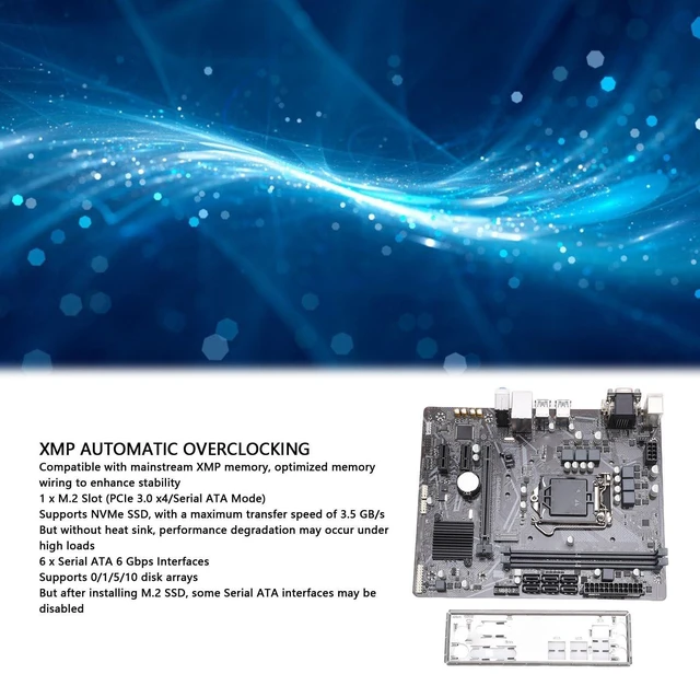 Alt view image 3 of 5 - GOWENIC B460M D2V Computer Motherboard, LGA 1200 DDR4 M ATX PC Gaming Motherboard for Core i9 i7 i5 i3, Serial ATA III, DVI and VGA Port, USB 3.2, USB 2.0, 1xPCI E X1