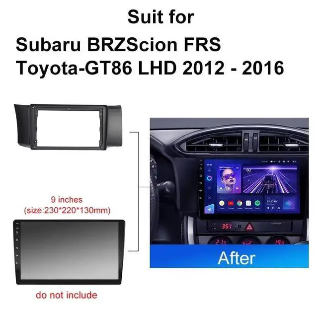 Alt view image 2 of 5 - 9inch 2DIN Installation Dash Kit fits for Toyota GT 86 Subaru BRZ 2012-2020 LHD Aftermarket Android Car Radio Stereo Mounting Fascia Panel