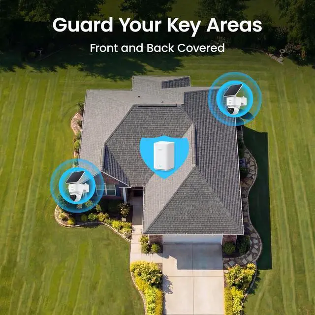 Alt view image 5 of 5 - aosu T2 Ultra 4K Security Cameras Wireless Outdoor, 2 Cam Kit, Smart Home Security System with TrueColor Night Vision, AI Recognition & 360 Motion Tracking, Solar Power, Expandable 1TB Local St