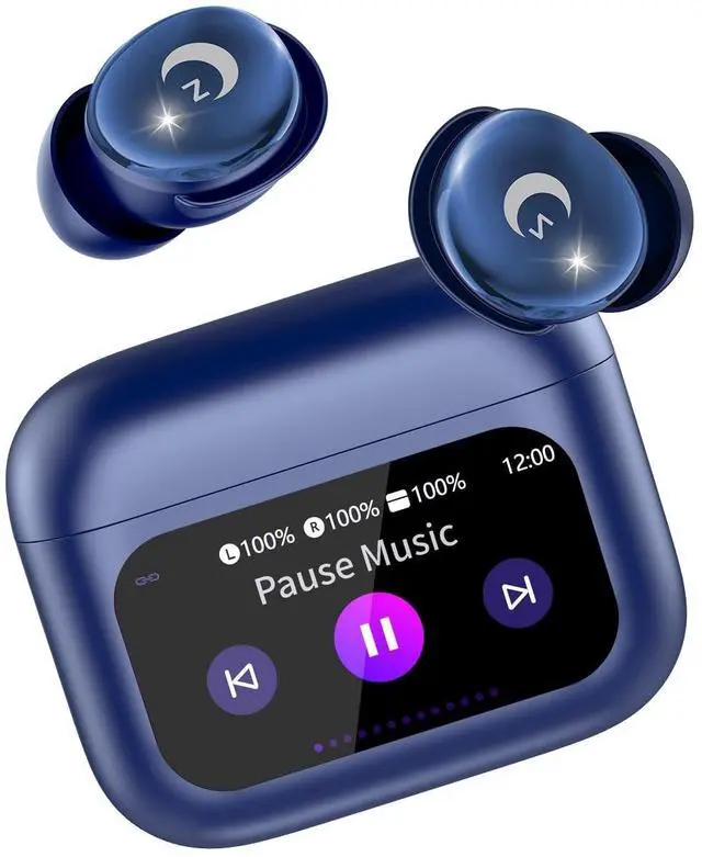 Main image of VEKJ Sleep Earbuds Bluetooth 5.4 in Ear Smart Touch Screen Ear Buds, 48H Playtime Sleep Headphones Small Design for Side Sleepers, 5 EQ Modes, Crystal-Clear Calls, IPX7 Waterproof Earphones Blue