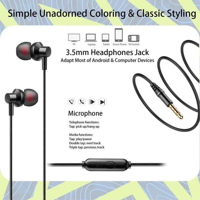 Alt view image 4 of 5 - 2-Pack Teens Wired Earbuds with Cases, 3.5mm School Headphones,Sport#2