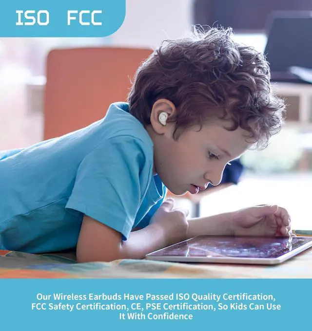Alt view image 5 of 5 - Togetface Kids Wireless Earbuds, Bluetooth 5.0 with Microphone Noise Reduction and Panda Charging Case,Cute Headphone 36H Playtime IPX5 Waterproof Touch Control,HiFi Stereo Earphone for tv/pad/
