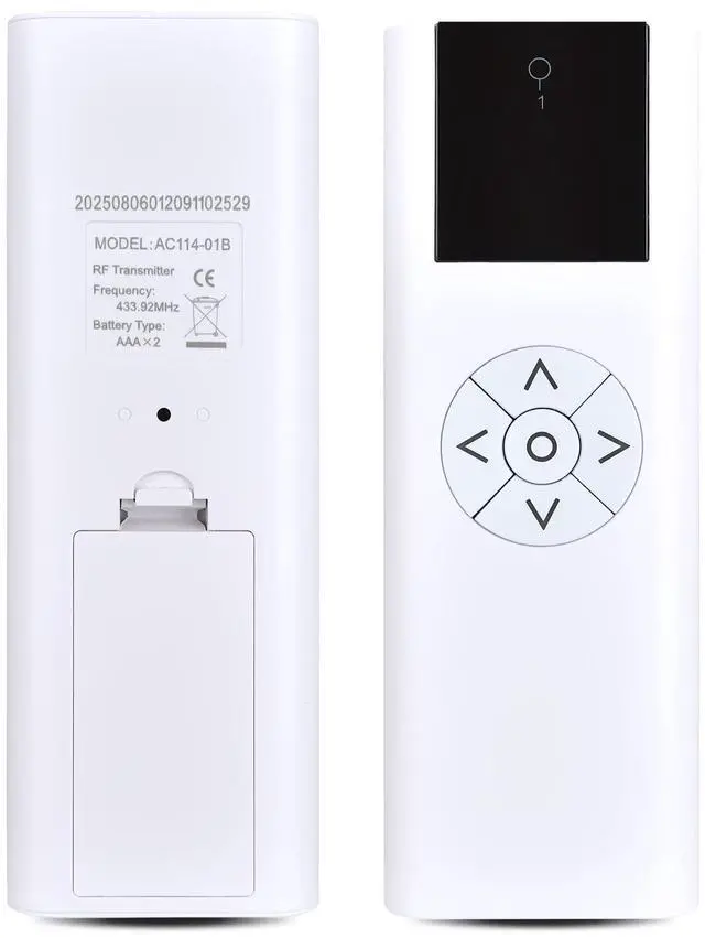 Main image of Snrigw Replacement Remote for Motorized AC114-01B 01 1 Channel RF 433.92MHz Wireless Control Motorized Horizontal Blinds and Shades