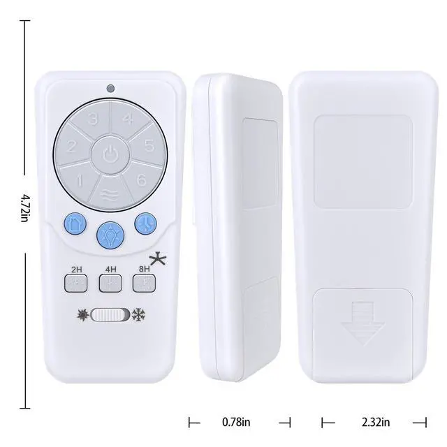 Alt view image 4 of 5 - WKOLF A25-TX012 / A25-TX025 Replacement Remote for Harbor Breeze Ceiling Fan, 6-Speed & Light Dimmer with Learn Key Sleep Timer for DC Motor (Remote Only)