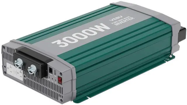 Main image of VEBU 3000W Pure Sine Wave Inverter with ATS Mode, 12V DC to AC 120V Converter for Off-Grid System, RV, Truck, Camping, Peak 6000W