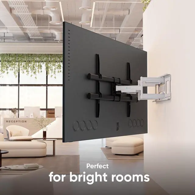 Alt view image 4 of 5 - ONKRON Full Motion TV Wall Mount for 42-120 Inch Screen up to 220 lbs, Large Heavy Duty TV Mount Extending, VESA 200x100-1000x600, Tilt and Swivel Television Mount Bracket, Black-White