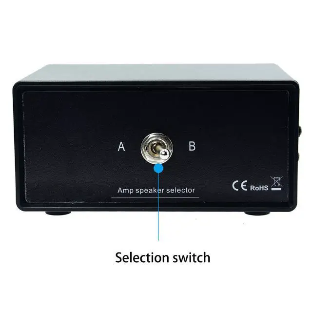 Alt view image 3 of 5 - Speaker amp 2.0 4 in 8 Out or 8 in 4 Out Switch No External Power No Noise 1 in 2 Out or 2 Input 1 Output Audio selector Banana Female Stereo Channel 2 Way Splitter switcher Box Switching Combiner