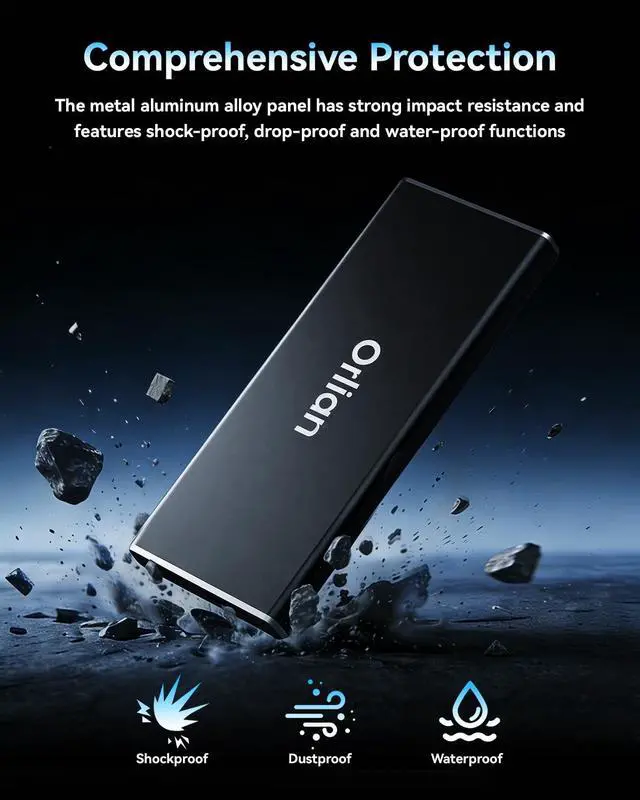 Alt view image 5 of 5 - Orlian 120GB External Portable SSD Solid State Drive USB 3.1 Gen 2 Up to 500MB/s High-Speed Solid State Drive for Phone, Windows, Android, PC and More