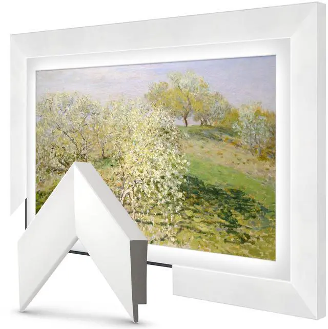 Main image of Gloss White 43" Premiere Deco TV Frame - Compatible ONLY with Samsung The Frame TVs (Fits 2021-2026, LS03A, LS03B, LS03C, LS03D, LS03FA)