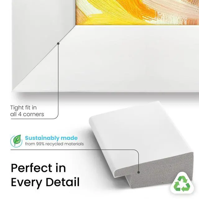 Alt view image 5 of 5 - Gloss White 43" Premiere Deco TV Frame - Compatible ONLY with Samsung The Frame TVs (Fits 2021-2026, LS03A, LS03B, LS03C, LS03D, LS03FA)