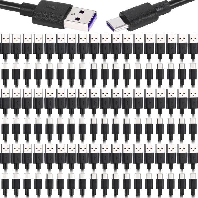 Main image of Kanayu 120 Pack USB Type C Cable Bulk, 3.3 ft Black Fast Charging Cable 3A Charge Cord Compatible with Android Phones and Tablets