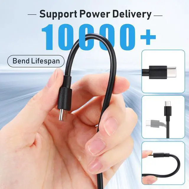 Alt view image 2 of 5 - Kanayu 120 Pack USB Type C Cable Bulk, 3.3 ft Black Fast Charging Cable 3A Charge Cord Compatible with Android Phones and Tablets