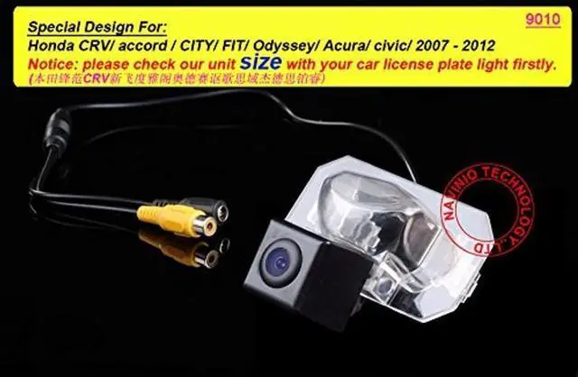 Alt view image 2 of 5 - HD Car Rear View Backup Camera Replacement for Honda CRV Accord City Fit Odyssey Acura Civic 2007-2012 Reverse Parking Vehicle Camera Waterproof Night Vision