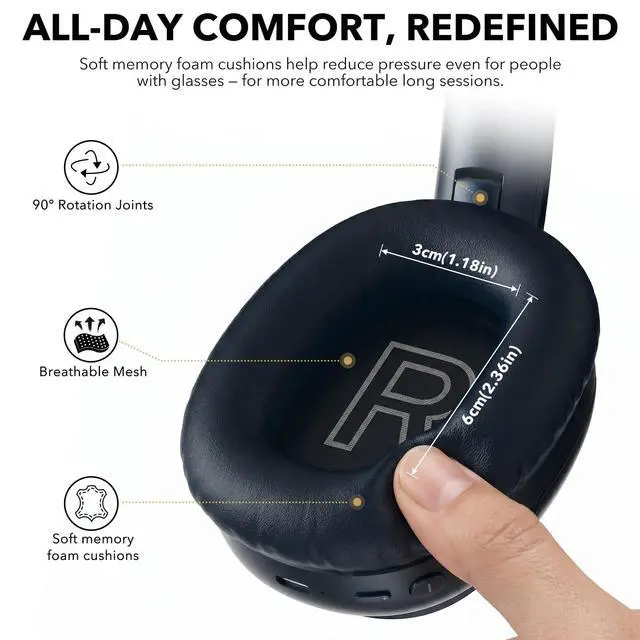 Alt view image 3 of 5 - 1Mii E700 Noise Cancelling Headphones Bluetooth Wireless Hi-Res LDAC,Indigo