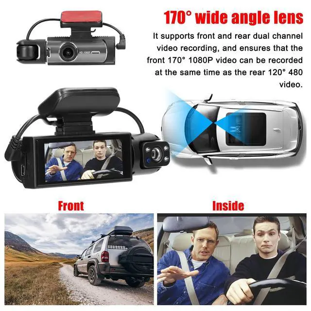 Alt view image 2 of 5 - Mulcort Multi-Language Dual Lens Car Video Recorder Auto Dash Cam Car Camera Recorder Night Viewing Motion Detection DVR 170 Degree Wide Angle Car Camcorder
