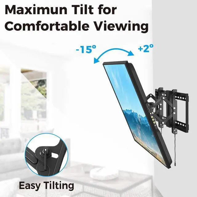 Alt view image 2 of 5 - USX STAR Tilting TV Wall Mount for Most 42-90 Inch TVs Fits Up to 24 inch Studs, Low Profile Wall Mount TV Bracket with Quick Release Lock & Extending Arm, Max VESA 600x400mm, Holds up to 120 lbs
