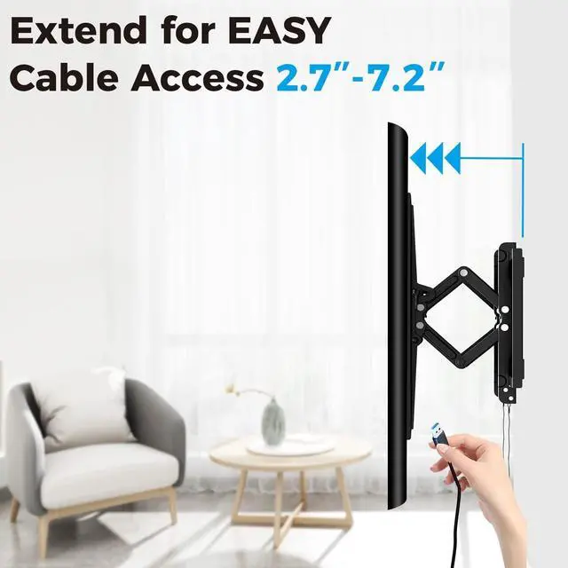 Alt view image 3 of 5 - USX STAR Tilting TV Wall Mount for Most 42-90 Inch TVs Fits Up to 24 inch Studs, Low Profile Wall Mount TV Bracket with Quick Release Lock & Extending Arm, Max VESA 600x400mm, Holds up to 120 lbs