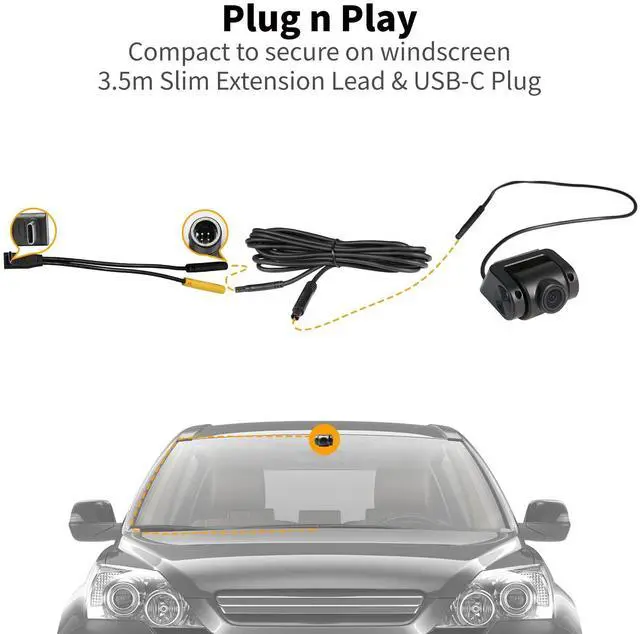 Alt view image 2 of 5 - ATOTO AC-FCR01W HD 1080P Front Camera, 150 Wide Viewing Angle, Strong Light Suppression, with Built-in G-Sensor, Only Compatible with Selected ATOTO P8 Series