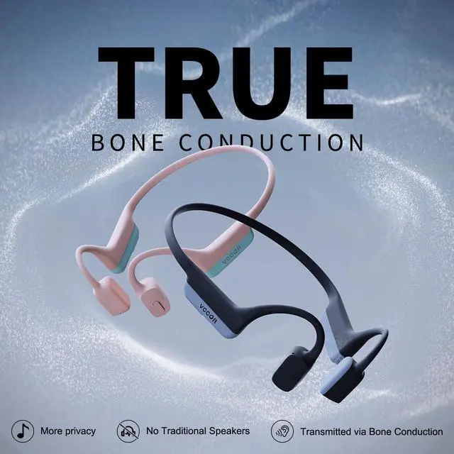 Alt view image 2 of 5 - VCCOR Open-Ear Bluetooth Sport Headphones Grey, Bone Conduction Wireless Earphones