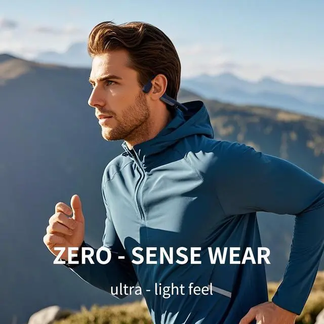 Alt view image 5 of 5 - VCCOR Open-Ear Bluetooth Sport Headphones Grey, Bone Conduction Wireless Earphones