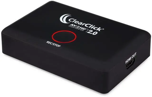 Alt view image 3 of 5 - ClearClick AV to HD Converter & Recorder 2.0 (Second Generation) - AV RCA to HDMI Adapter to Convert & Record Video - for VCR, VHS, DVD, Camcorder, Hi8, Gaming to TV
