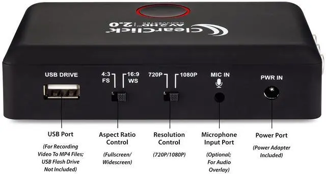 Alt view image 4 of 5 - ClearClick AV to HD Converter & Recorder 2.0 (Second Generation) - AV RCA to HDMI Adapter to Convert & Record Video - for VCR, VHS, DVD, Camcorder, Hi8, Gaming to TV