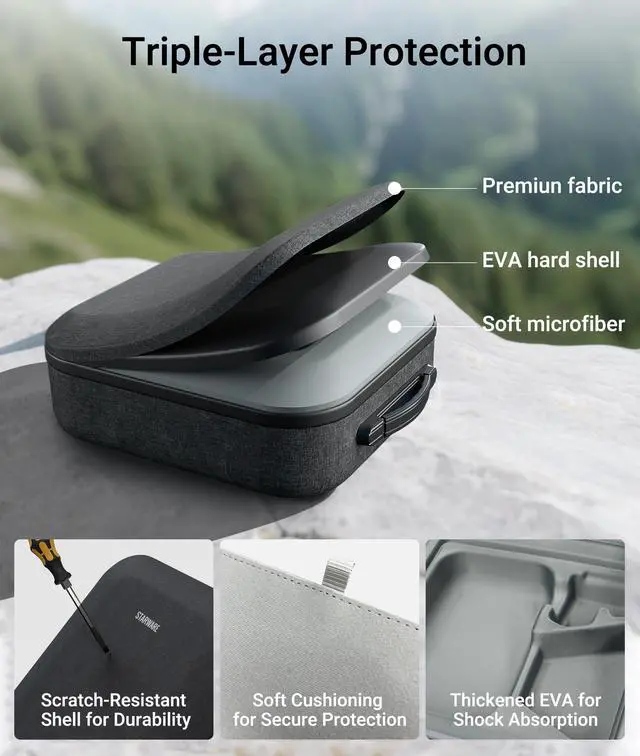 Alt view image 3 of 5 - STARWARE Starlink Mini Case, Protective Storage Bag for Starlink Mini Accessories, Splash-Resistant, Shockproof, Lightweight for Travel & Outdoor Adventures, Black