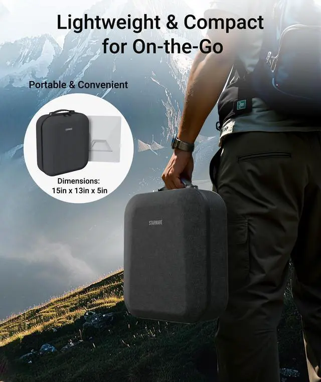 Alt view image 5 of 5 - STARWARE Starlink Mini Case, Protective Storage Bag for Starlink Mini Accessories, Splash-Resistant, Shockproof, Lightweight for Travel & Outdoor Adventures, Black