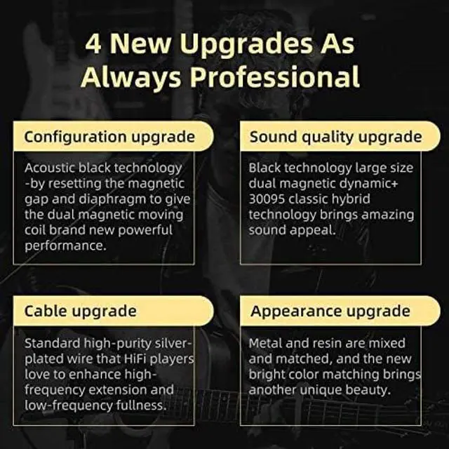 Alt view image 5 of 5 - KZ ZSN PRO X Wired Earbuds, in-Ear Monitor Headphones with Dual Driver-Clear Sound and Ergonomic Custom-Fit Earpieces (S/M/L),Gaming Earbuds,3.5mm Jack for Phones Computer Laptops (Black Without Mic)