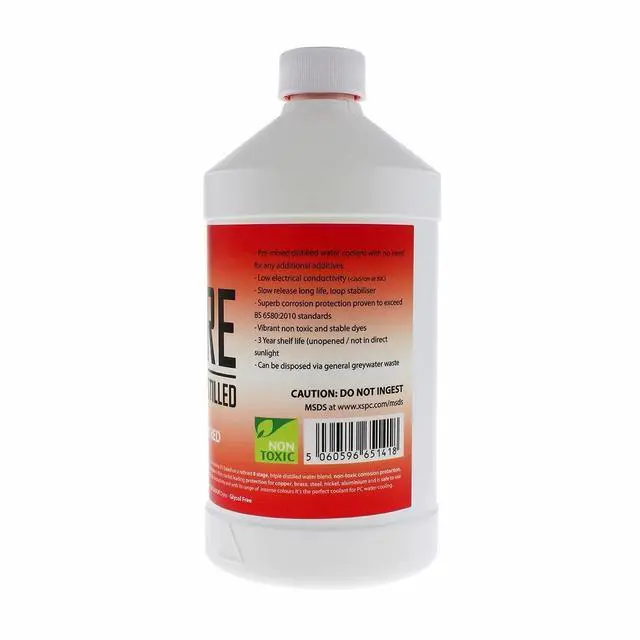 Alt view image 2 of 5 - XSPC Pure Premix Distilled PC Coolant, 1 Liter, UV Red