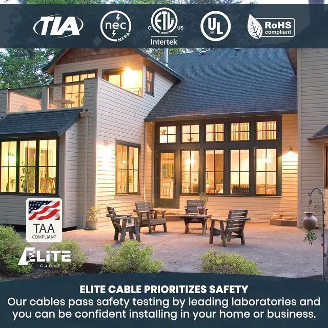 Alt view image 3 of 5 - Elite Cat6 Shielded Plenum (CMP), 1000ft, FTP 23AWG, Solid Pure Copper, 550MHz, UL Listed, UL-LP Certification, Higher Performance PoE, Bulk Ethernet Cable Reel, Blue