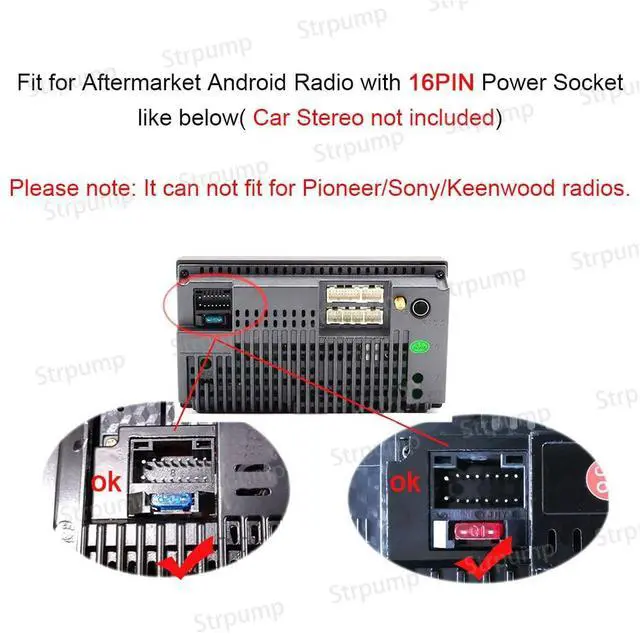 Alt view image 4 of 5 - 9'' Inch Car Radio Stereo Dash Frame Fascia Bezel Panel Compatible for Toyota Sienna 2004~2010 w/Power Harness Cable Install Trim