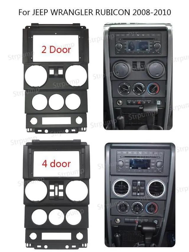 Alt view image 2 of 3 - 9'' inch Car Radio Stereo Fascia Frame Dash Panel Trim Bezel for Jeep Wrangler 2008 09 10 2 Doors