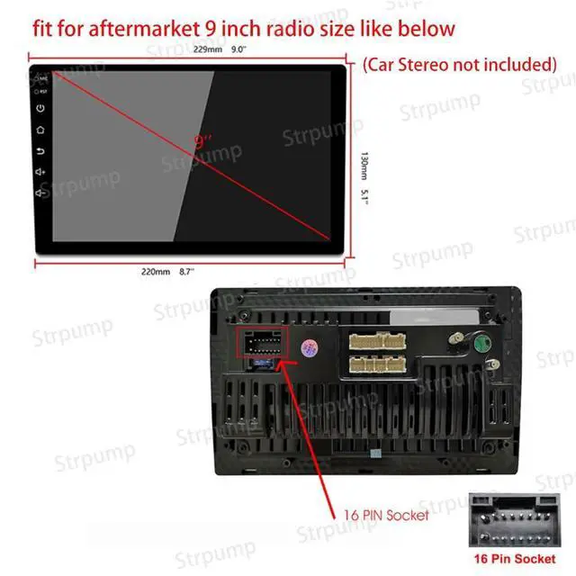 Alt view image 3 of 3 - 9'' inch Car Radio Stereo Fascia Frame Dash Panel Trim Bezel for Jeep Wrangler 2008 09 10 2 Doors