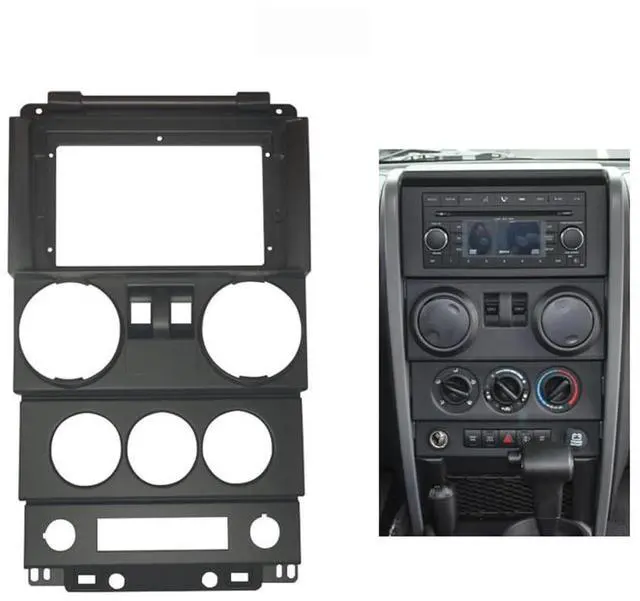 Main image of 9'' inch Car Radio Stereo Fascia Frame Dash Panel Trim Bezel for Jeep Wrangler 2008 09 10 2 Doors