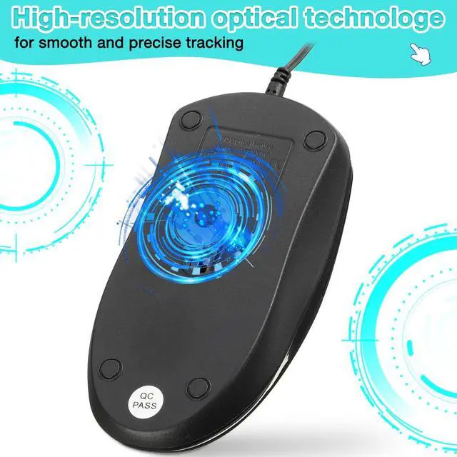 Alt view image 5 of 5 - Kathfly 100 Pcs Black Wired USB Computer Mouse Bulk 1000 DPI 3 Button Corded Mouse with Home Office Noiseless Simple USB for Computer Laptop Desktop PC