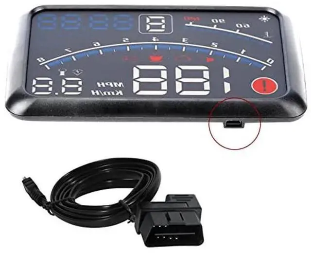 Alt view image 5 of 5 - KIMISS Digital Speedometer Universal Heads Up Display MPH/KM/h Vehicle Smart HUD Display Digital Mini Car Dashboard Heads Up Windshield Speedometer Projector System