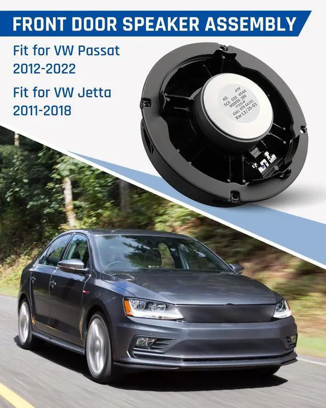 Alt view image 2 of 5 - Fozipamy 5C6035454A Front Door Speaker VW Volkswagen Passat Jetta 2011-2022 6 inch Bass Loudspeaker Left Driver or Right Passenger Side 1PCS