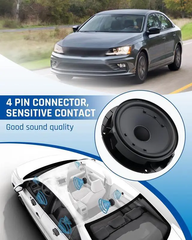 Alt view image 4 of 5 - Fozipamy 5C6035454A Front Door Speaker VW Volkswagen Passat Jetta 2011-2022 6 inch Bass Loudspeaker Left Driver or Right Passenger Side 1PCS